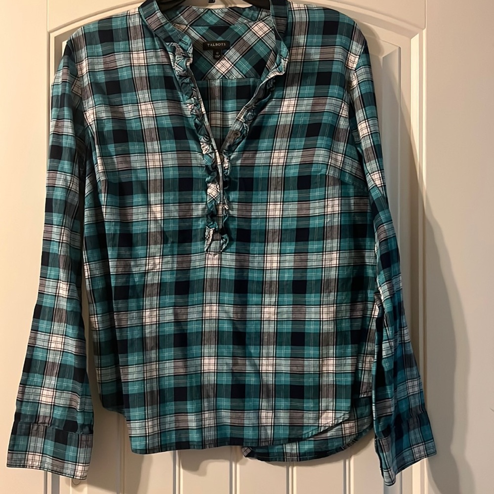Talbots Long Sleeve Plaid Top